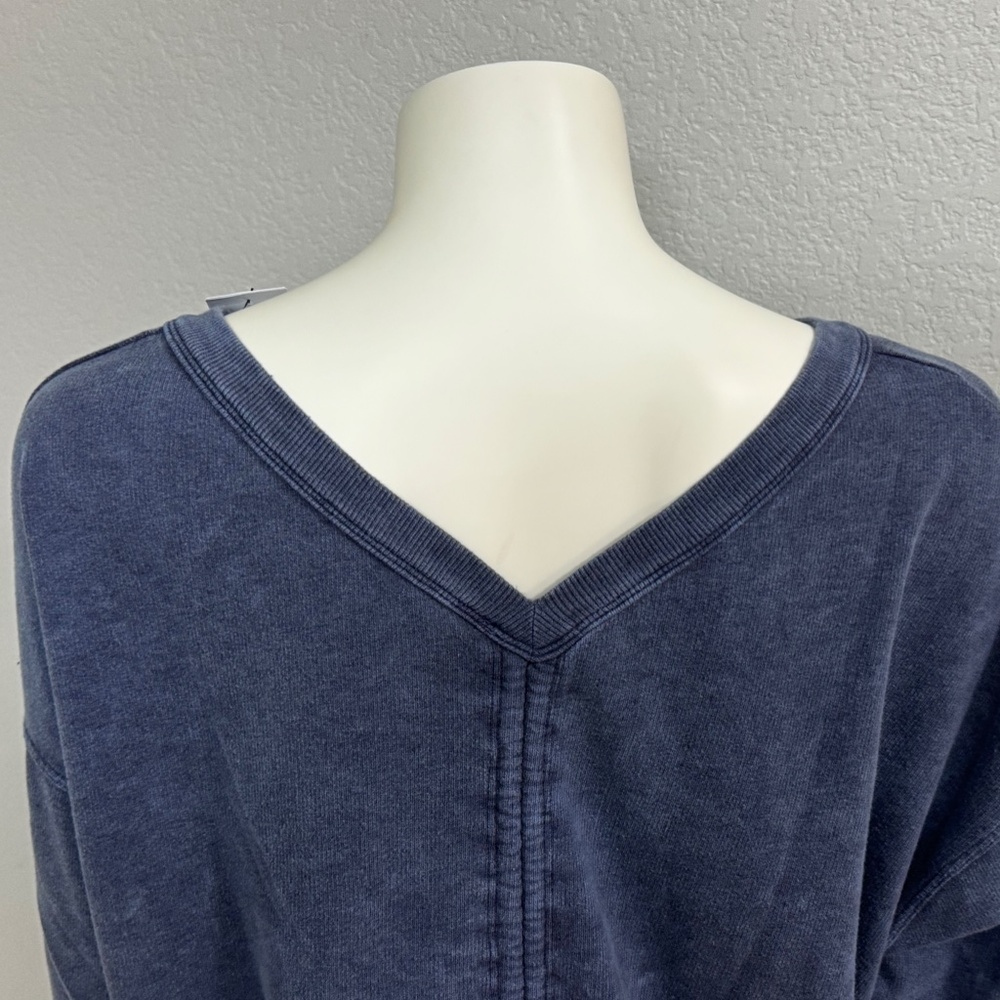 NWT Lane Bryant Distressed Navy Shirt - Picture 4 of 8